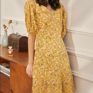 Simple Retro Lila Floral Dress